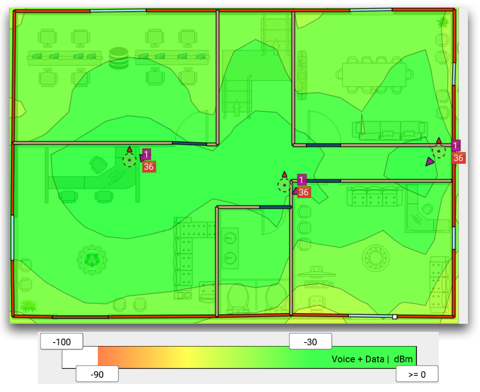 Heat map view of Site Survey